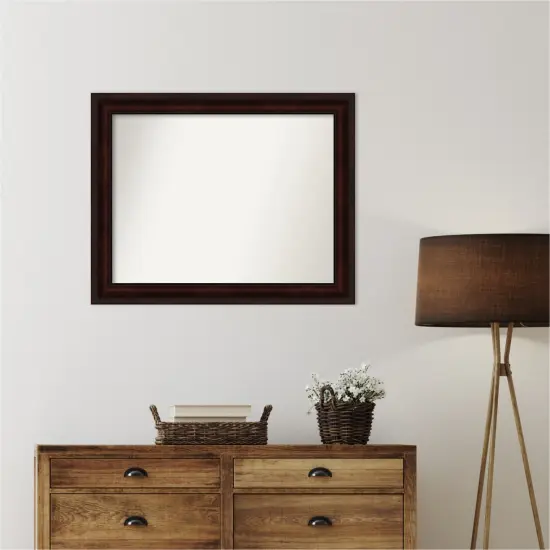 Coffee Bean Brown Non-Beveled Custom Framed Bathroom Vanity Wall Mirror {1}