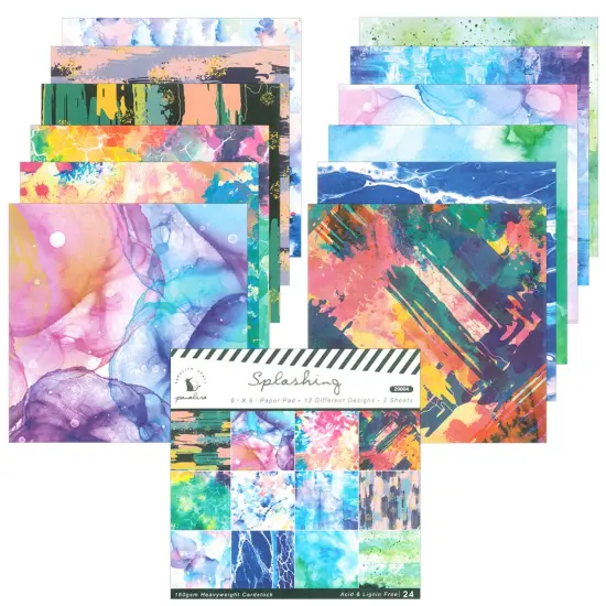 Wrapables 6x6 Decorative Single-Sided Scrapbook Paper for Arts & Crafts Projects, Scrapbooking, Card-Making Inkblot {1}