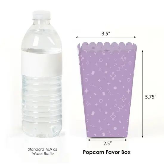 Big Dot of Happiness Purple Confetti Stars - Simple Party Favor Popcorn Treat Boxes - Set of 12 {3}