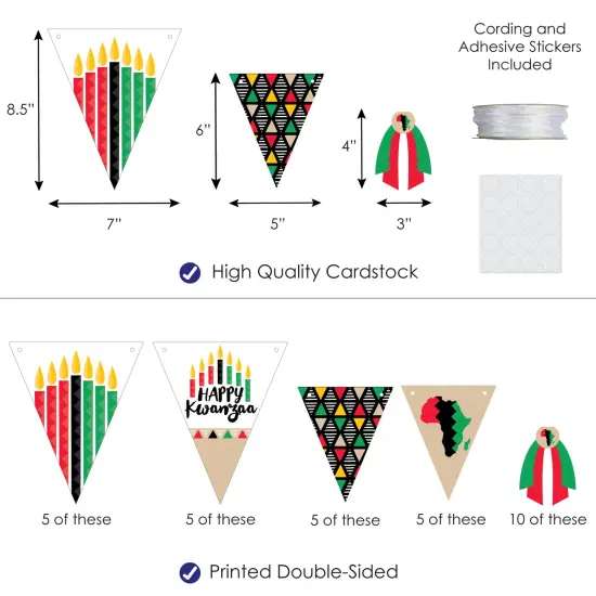 Big Dot of Happiness Happy Kwanzaa - DIY Party Pennant Garland Decoration - Triangle Banner - 30 Pieces {4}