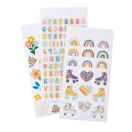 Jen Hadfield Flower Child Sticker Book-W/Silver Foil Accents 212/Pkg {3}