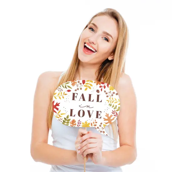 Big Dot of Happiness Funny Fall Foliage Bride - Autumn Leaves Bridal Shower and Wedding Party Photo Booth Props Kit - 10 Piece {3}