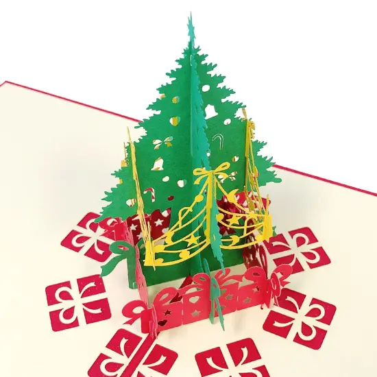 Wrapables (Set of 4) 3D Pop-Up Greeting Cards for Birthday, Thank you, Anniversary, Wedding, Holidays Xmas Bells Snowman {3}