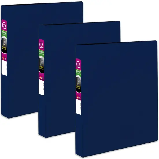 Avery Durable 3 Ring Binder, 1 Inch Slant Rings, 3 Blue Binders (27251) {1}
