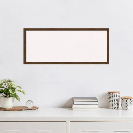 Carlisle Narrow Wood Framed Corkboard, White Cork Brown {4}