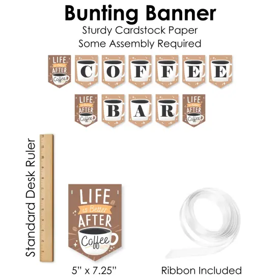 Big Dot of Happiness But First, Coffee - DIY Cafe Themed Party Signs - Drink Bar Decorations Kit - 50 Pieces {7}