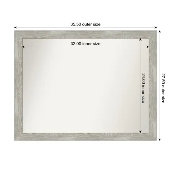 Dove Greywash Narrow Non-Beveled Custom Framed Bathroom Vanity Wall Mirror {1}