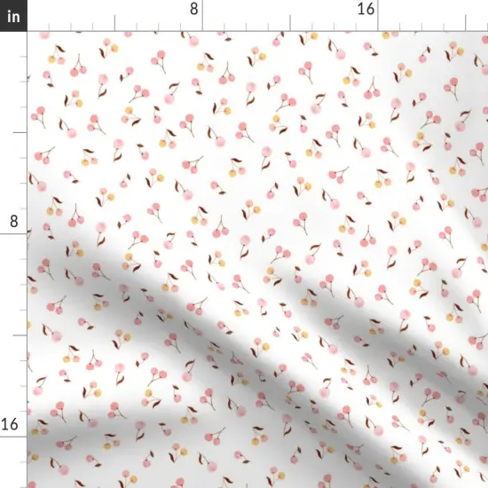 Various Fabrics by the Yard or Fat Quarter Boho Cherry Painted Small Scale Delicate Blush Pink Custom Printed Fabric by Spoonflower {2}