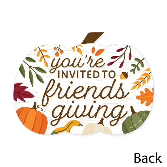 Big Dot of Happiness Fall Friends Thanksgiving - Shaped Fill-In Invitations - Friendsgiving Party Invitation Cards with Envelopes - Set of 12 {6}