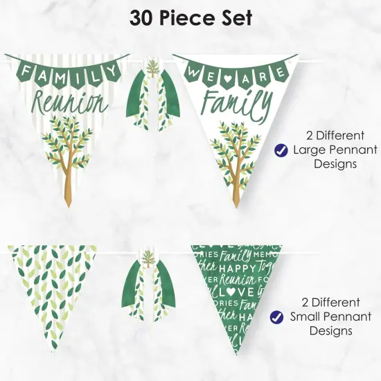 Big Dot of Happiness Family Tree Reunion - DIY Family Gathering Party Pennant Garland Decoration - Triangle Banner - 30 Pieces {6}