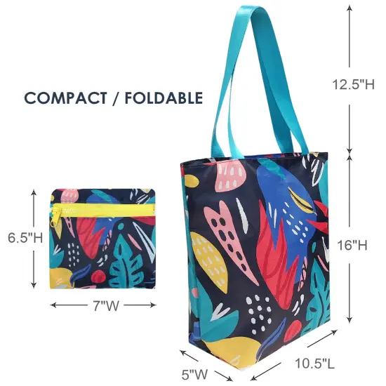 Wrapables Carryall Shopping Travel Tote Bag with Durable Ripstop Polyester - Foldable, Waterproof, and OEKO-TEX Certified Large, Foliage {8}