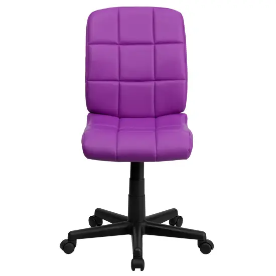 Emma and Oliver Mid-Back Quilted Vinyl Swivel Task Office Chair Purple {3}