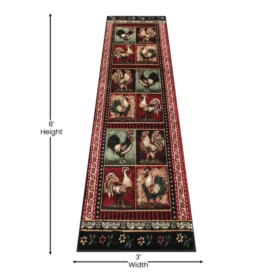 Masada Rugs Rooster Design Area Rug - Design L379 {2}