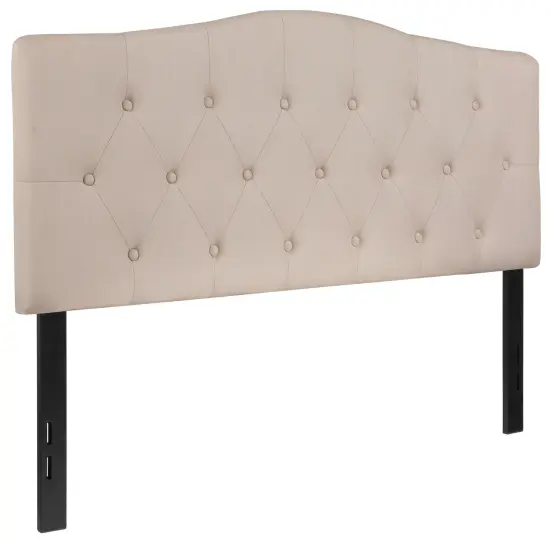 Emma and Oliver Arched Button Tufted Upholstered Headboard {1}