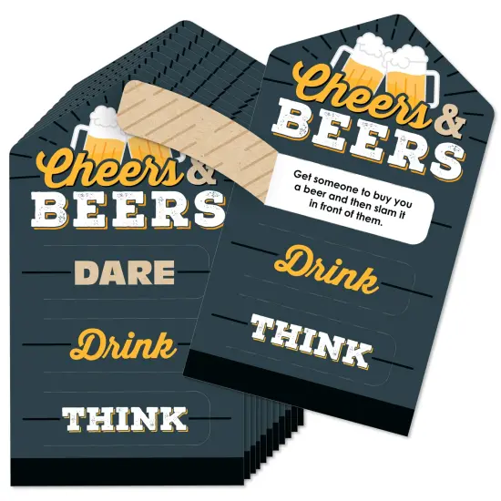 Big Dot of Happiness Cheers and Beers Happy Birthday - Birthday Party Game Pickle Cards - Dare, Drink, Think Pull Tabs - Set of 12 {1}