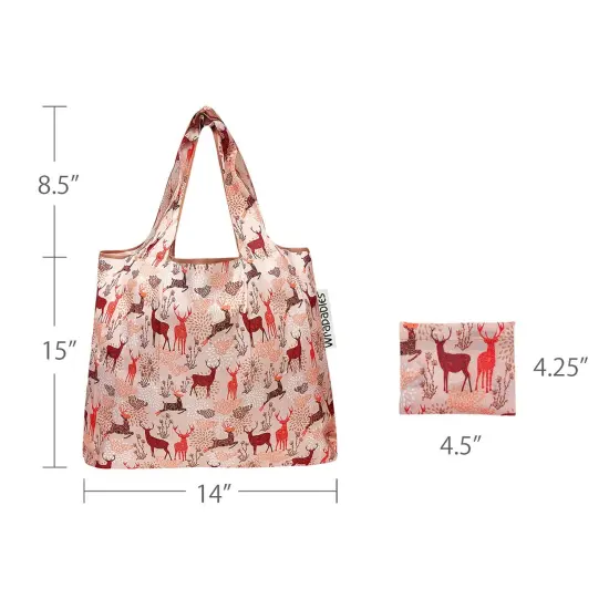 Wrapables Foldable Tote Nylon Reusable Grocery Bag (Set of 2) Deer {3}
