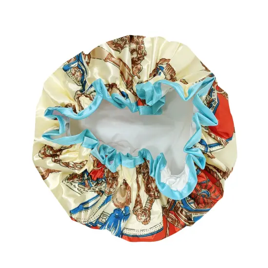 Wrapables Reusable Women's Waterproof Shower Caps for Long Hair Pink Bows {4}