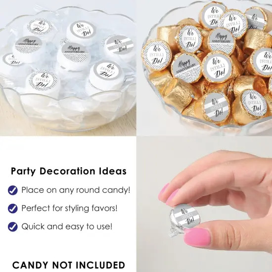 Big Dot of Happiness We Still Do - Wedding Anniversary - Anniversary Party Small Round Candy Stickers - Party Favor Labels - 324 Count {6}