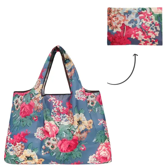 Wrapables Large Foldable Tote Nylon Reusable Grocery Bag Bouquet {3}