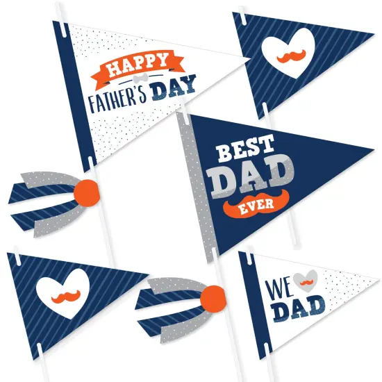 Big Dot of Happiness Happy Father's Day - Triangle We Love Dad Party Photo Props - Pennant Flag Centerpieces - Set of 20 {1}