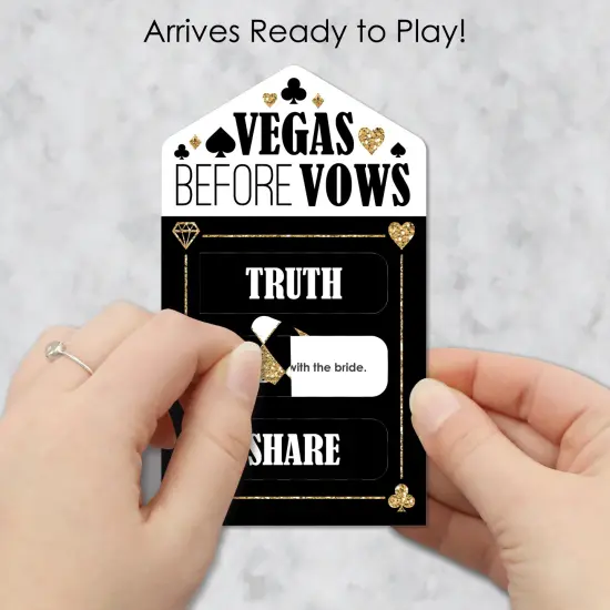 Big Dot of Happiness Vegas Before Vows - Las Vegas Bridal Shower or Bachelorette Party Game Pickle Cards - Truth, Dare, Share Pull Tabs - Set of 12 {3}