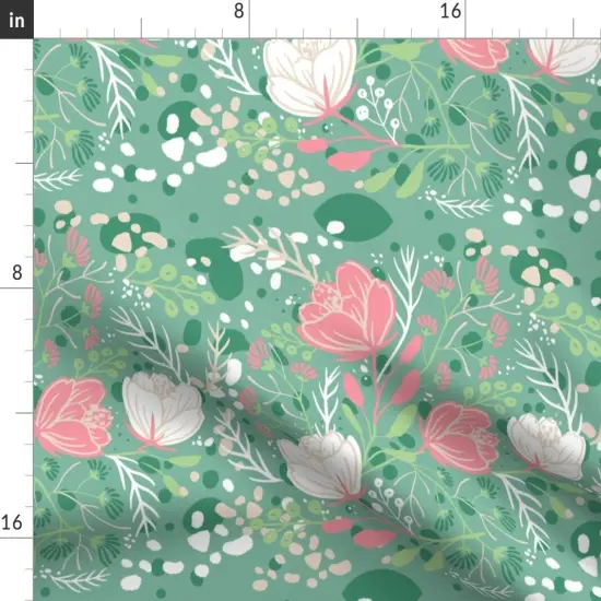 Various Fabrics by the Yard or Fat Quarter Abstract Garden Pond Fairy Lily Pad Whimsical Nature Floral Custom Printed Fabric by Spoonflower {2}