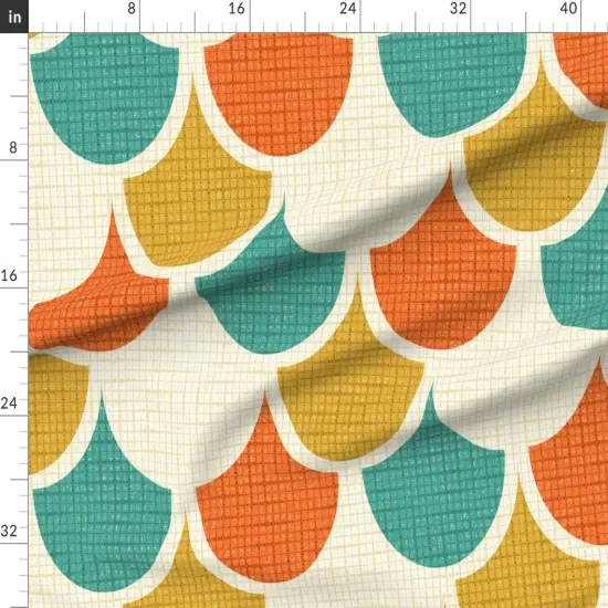 Various Fabrics by the Yard or Fat Quarter Animal Print Midcentury Mod Retro Scallops Snakeskin Vintage Scales Custom Printed Fabric by Spoonflower {1}