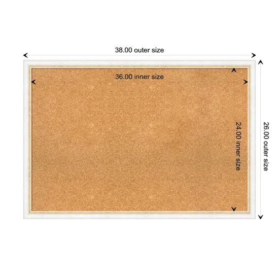 Morgan Wood Framed Corkboard, Natural Cork Morgan White Gold {3}