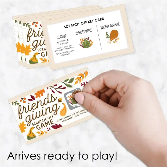 Big Dot of Happiness Fall Friends Thanksgiving - Friendsgiving Party Game Scratch Off Cards - 22 Count {4}