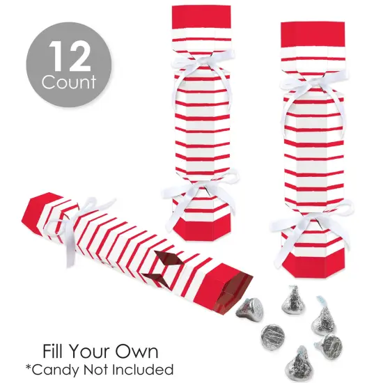 Big Dot of Happiness Red Stripes - No Snap Simple Party Table Favors - DIY Cracker Boxes - Set of 12 {4}