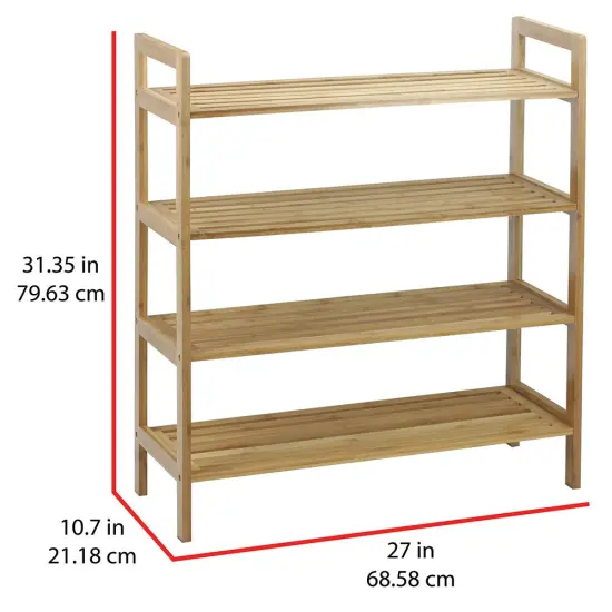 Oceanstar 4-Tier Bamboo Shoe Rack Brown {4}