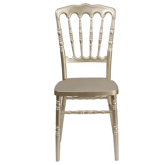 Emma and Oliver Wedding & Event Resin Stacking Napoleon Dining Chair Gold {3}