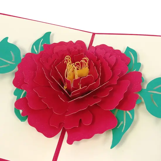 Wrapables (Set of 4) 3D Pop-Up Greeting Cards for Birthday, Thank you, Anniversary, Wedding, Holidays Cake Unicorn Peony {3}