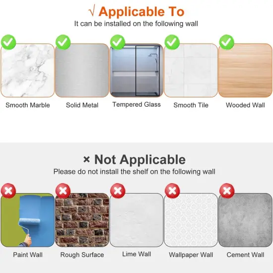 2Pcs Corner Shower Caddy Shelves Wall Mounted Basket Rack Bathroom Shampoo Holder Storage Organizer {6}