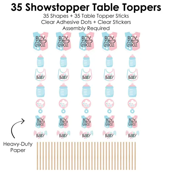 Big Dot of Happiness Baby Gender Reveal - Team Boy or Girl Party Centerpiece Sticks - Showstopper Table Toppers - 35 Pieces {6}