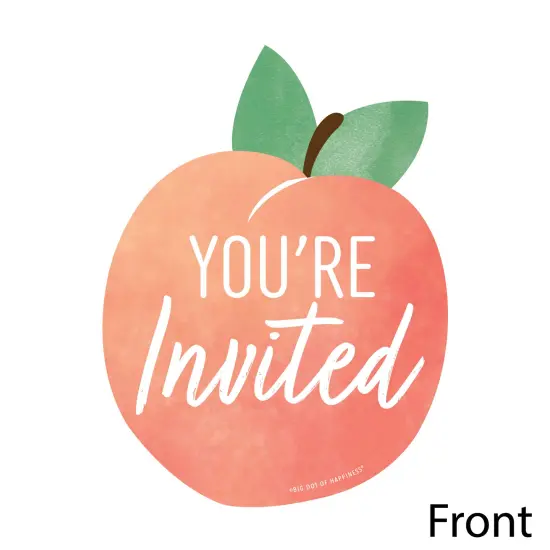 Big Dot of Happiness Sweet as a Peach - Shaped Fill-In Invitations - Fruit Themed Baby Shower or Birthday Party Invitation Cards with Envelopes 12 Ct {4}