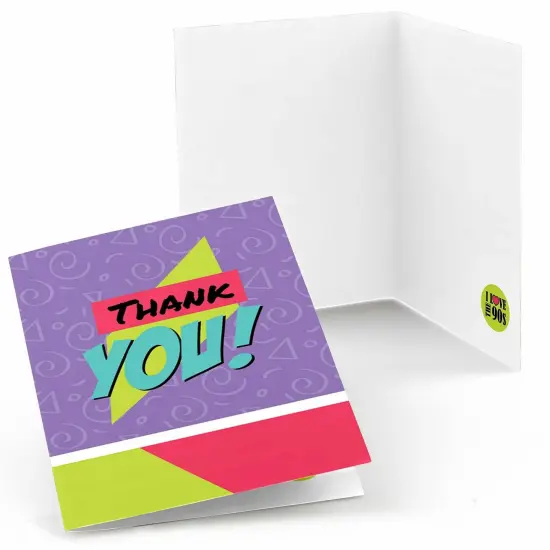 Big Dot of Happiness 90's Throwback - 1990s Party Thank You Cards (8 count) {1}