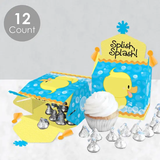 Big Dot of Happiness Ducky Duck - Treat Box Party Favors - Baby Shower or Birthday Party Goodie Gable Boxes - Set of 12 {4}