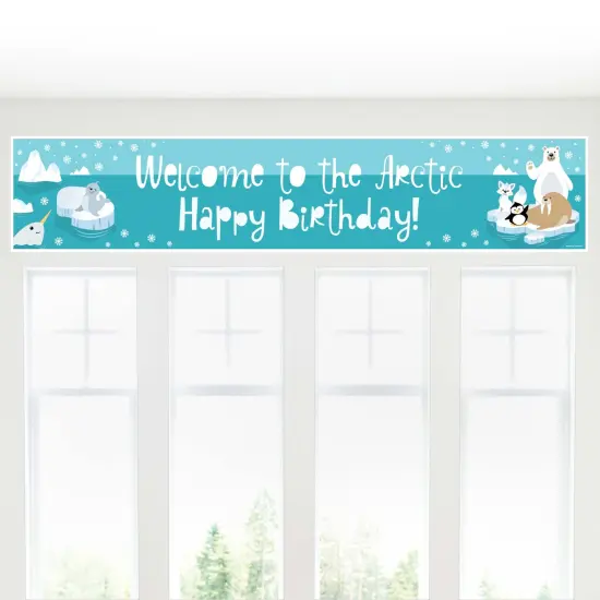 Big Dot of Happiness Arctic Polar Animals - Winter Happy Birthday Decorations Party Banner {6}
