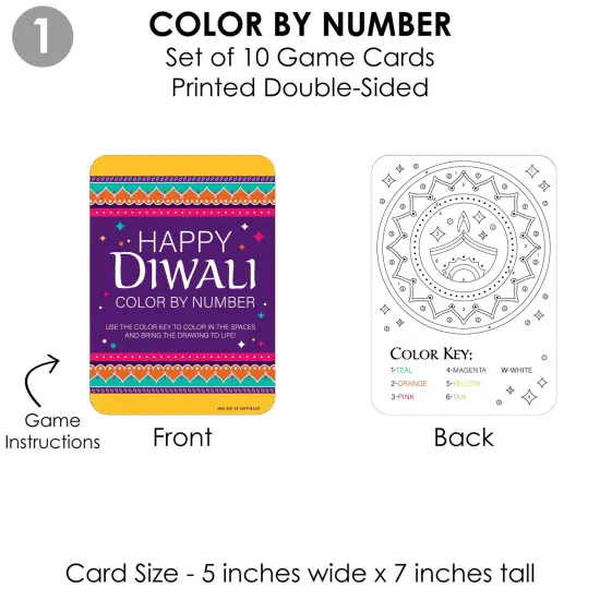 Big Dot of Happiness Happy Diwali - 4 Festival of Lights Party Games - 10 Cards Each - Gamerific Bundle {6}