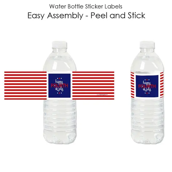 Big Dot of Happiness 4th of July - Independence Day Water Bottle Sticker Labels - Set of 20 {3}