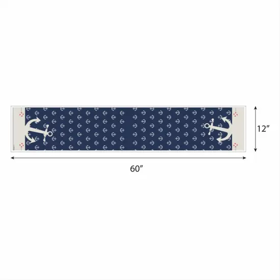 Big Dot of Happiness Ahoy - Nautical - Petite Baby Shower or Birthday Party Paper Table Runner - 12 x 60 inches {4}