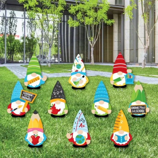 Big Dot of Happiness School Gnomes - Lawn Decorations - Outdoor Teacher and Classroom Yard&nbsp;Decorations - 10 Piece {3}