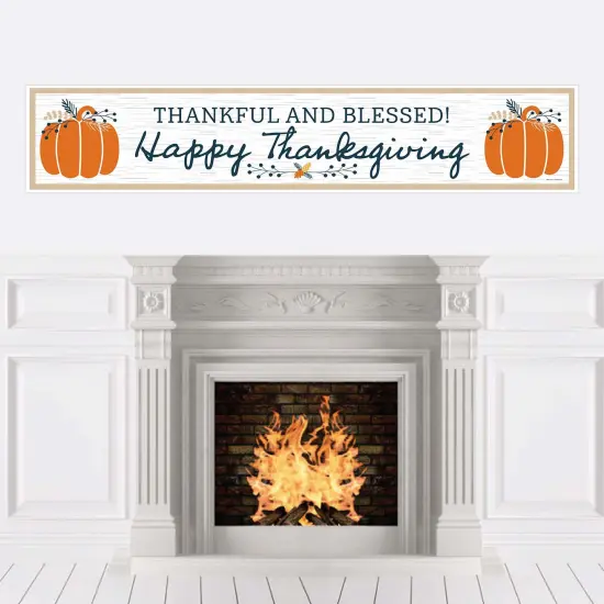 Big Dot of Happiness Happy Thanksgiving - Fall Harvest Party Decorations Party Banner {1}