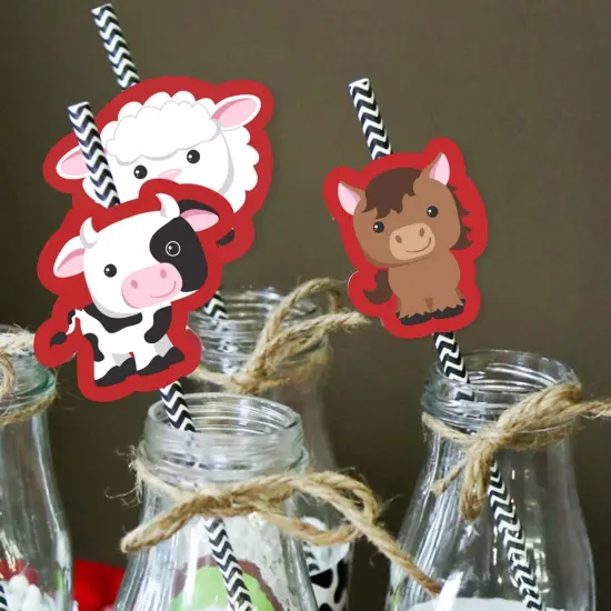 Big Dot of Happiness Farm Animals - DIY Shaped Baby Shower or Birthday Party Cut-Outs - 24 Count {6}