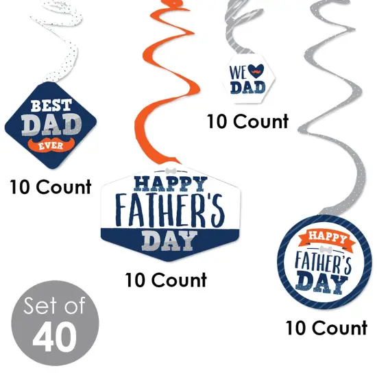 Big Dot of Happiness Happy Father's Day - We Love Dad Party Hanging Decor - Party Decoration Swirls - Set of 40 {6}