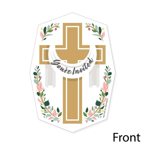 Big Dot of Happiness Religious Easter - Shaped Fill-In Invitations - Christian Holiday Party Invitation Cards with Envelopes - Set of 12 {4}