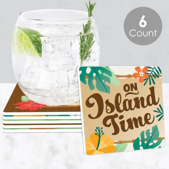 Big Dot of Happiness Tropical Luau - Funny Hawaiian Beach Party Decorations - Drink Coasters - Set of 6 {3}