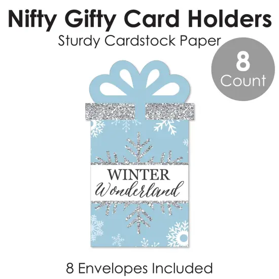 Big Dot of Happiness Winter Wonderland - Snowflake Holiday Party and Winter Wedding Money and Gift Card Sleeves - Nifty Gifty Card Holders - Set of 8 {6}