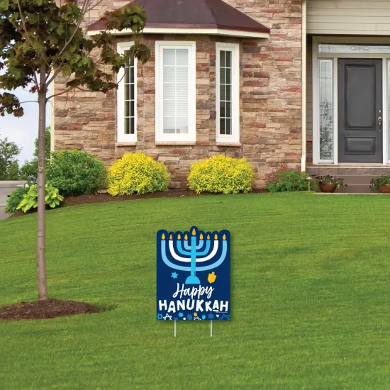 Big Dot of Happiness Hanukkah Menorah - Outdoor Lawn Sign - Chanukah Holiday Party Yard Sign - 1 Piece {4}
